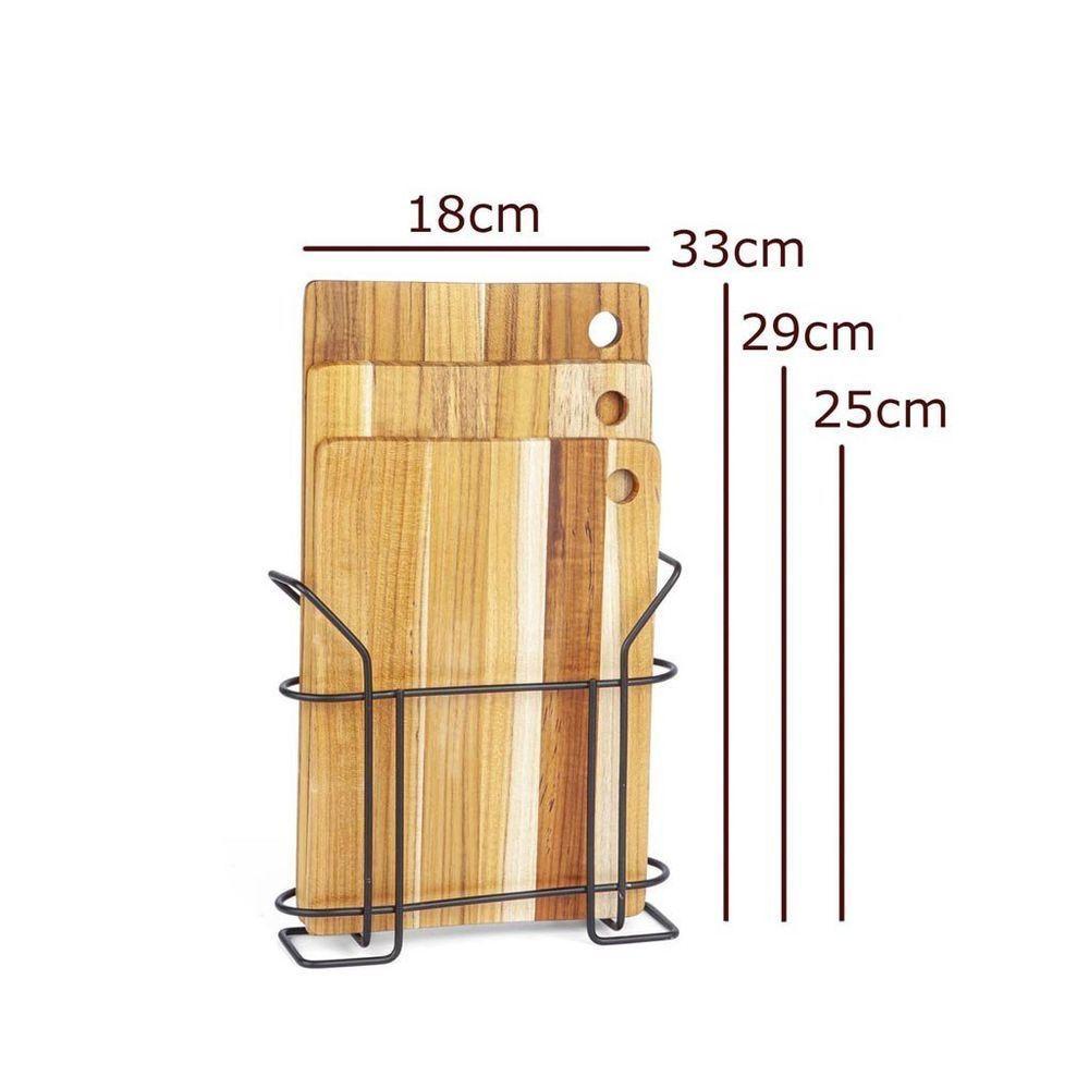 Kit 3 Tábuas De Madeira Com Suporte Em Aço - Stolf - 6
