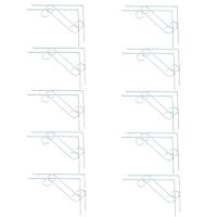 Kit 20 Cantoneira Branca Suporte Em S P/ Vidro 25X20Cm - 1