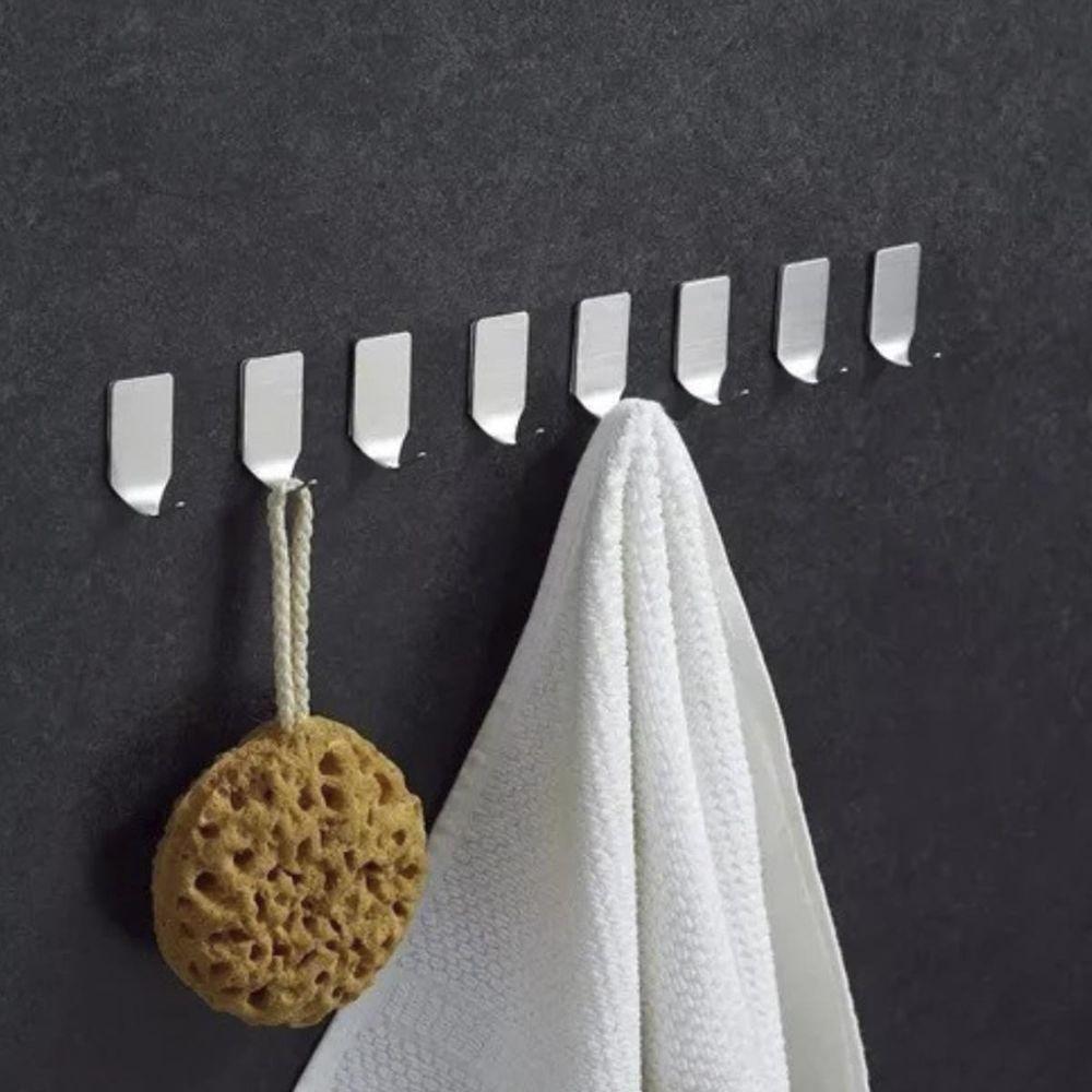 Kit 6 Ganchos Inox De Parede Com Adesivo único - 3