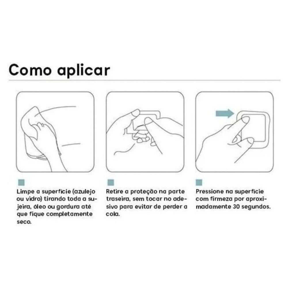 Kit 6 Ganchos Inox De Parede Com Adesivo único - 4