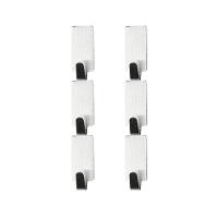 Kit 6 Ganchos Inox De Parede Com Adesivo único - 1