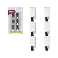 Kit 6 Ganchos Inox De Parede Com Adesivo único - 2