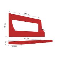 Porta Taças E Prateleira Adega Para Vinhos Garrafas Bar Vermelho Laca - 4