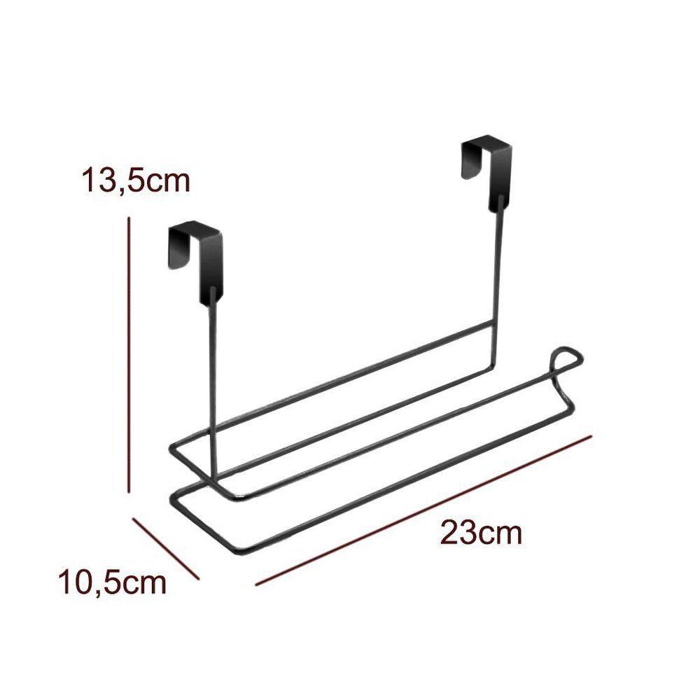 Porta Papel Toalha Com Encaixe Em Aço - Stolf Preto - 2