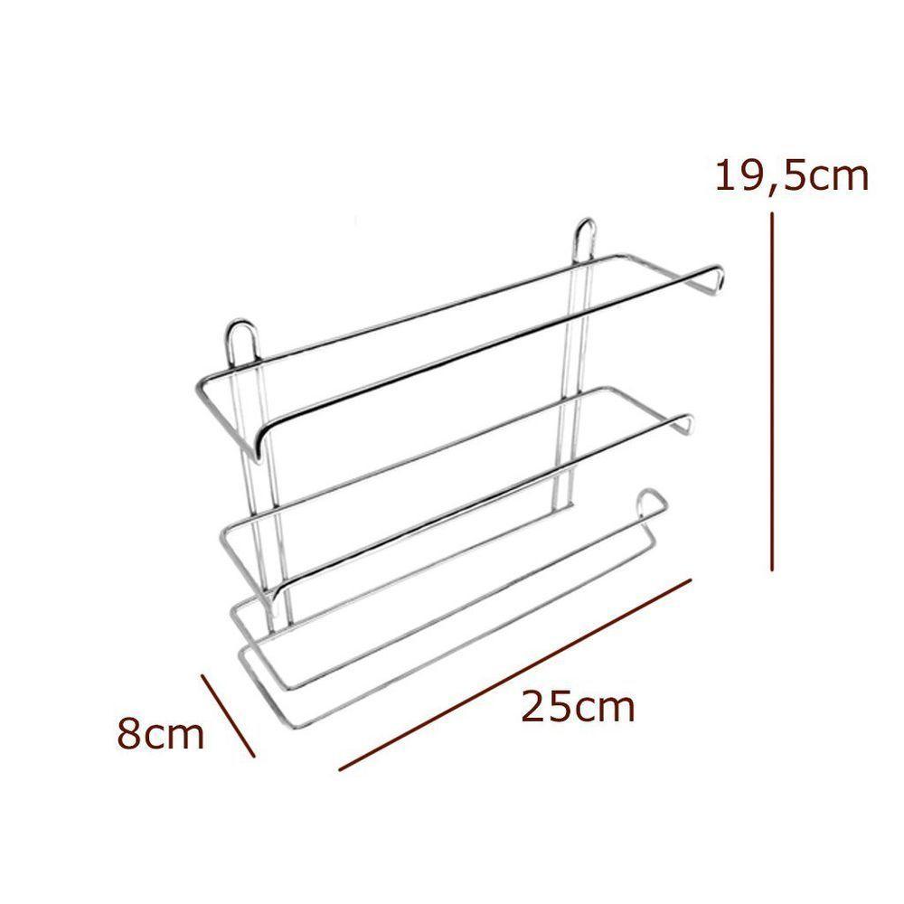 Porta Papel De Parede Triplo Para Rolos - Stolf Cromado - 2