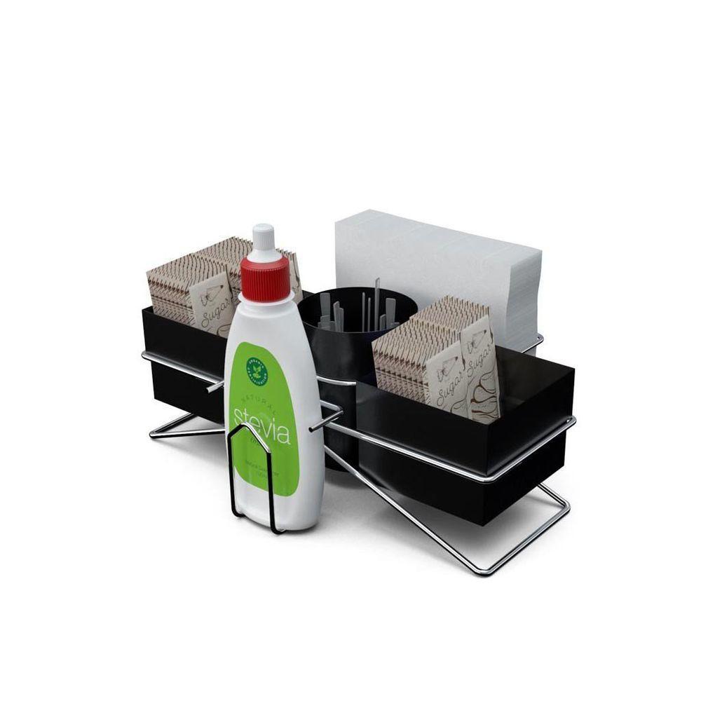 Suporte De Mesa Para Sachês E Guardanapos - Stolf Preto - 1