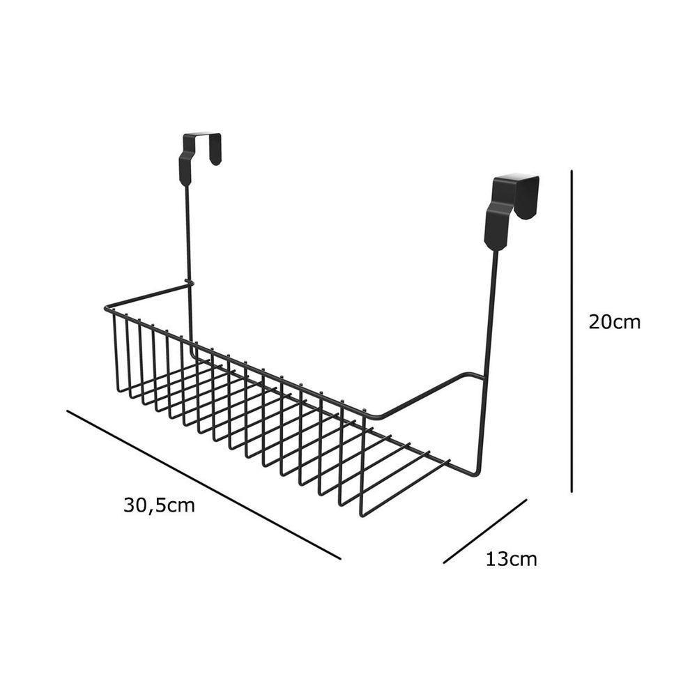 Suporte Multiúso Com Encaixe Para Porta De Armário - Stolf Preto - 2