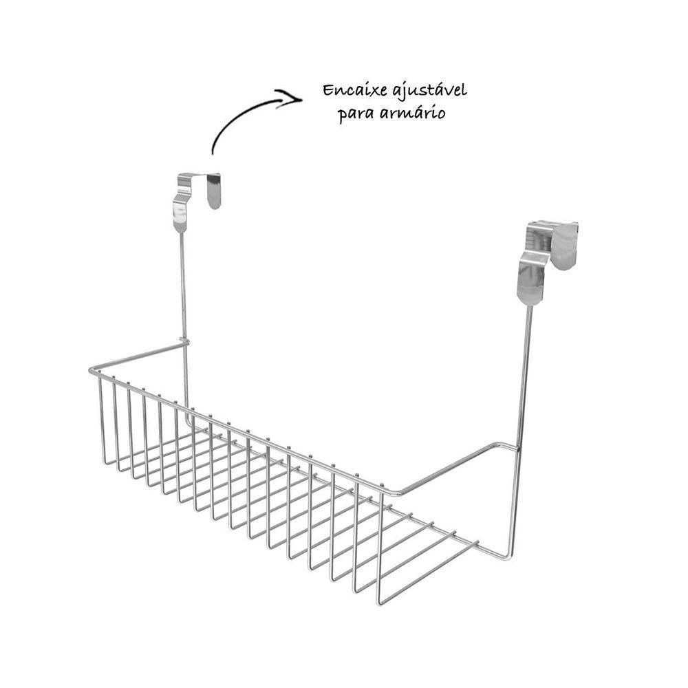 Suporte Multiúso Com Encaixe Para Porta De Armário - Stolf Cromado - 3