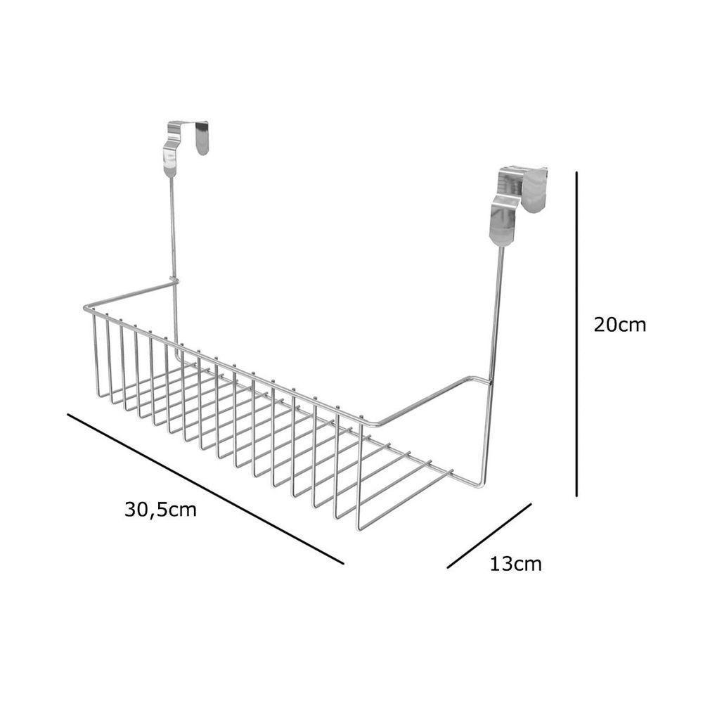 Suporte Multiúso Com Encaixe Para Porta De Armário - Stolf Cromado - 4