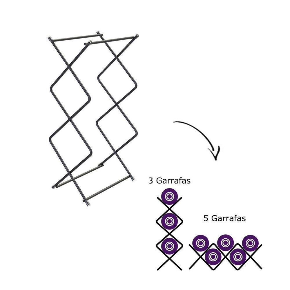 Suporte Para Vinhos 3 Garrafas Ou 5 Garrafas - Stolf - 3