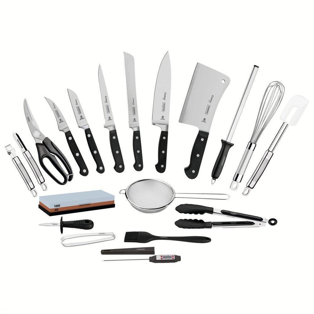Kit Para Chefs Century Com Lâminas Em Aço Inox E Cabos De Policarbonato E Fibra De Vidro - 1