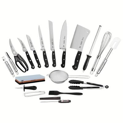Kit Para Chefs Century Com Lâminas Em Aço Inox E Cabos De Policarbonato E Fibra De Vidro