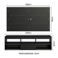 Rack Com Painel Para Tv Até 65 Polegadas Preto Madesa Preto