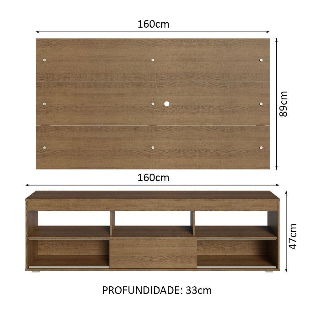 Rack Com Painel Para Tv Até 65 Polegadas Rustic Orlando Madesa Rustic - 5