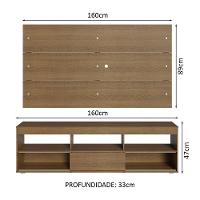 Rack Com Painel Para Tv Até 65 Polegadas Rustic Orlando Madesa Rustic - 5