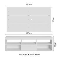 Rack Com Painel Para Tv Até 65 Polegadas Branco Orlando Madesa Branco - 5