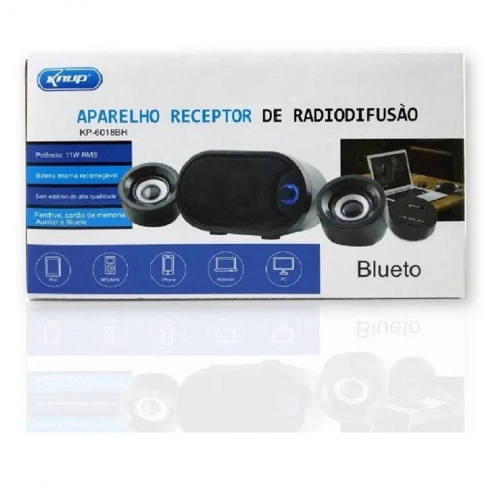 Caixa De Som Subwoofer 2.1 Usb/sd/bluetooth 11w P/ Pc Kp-6018bh - 2