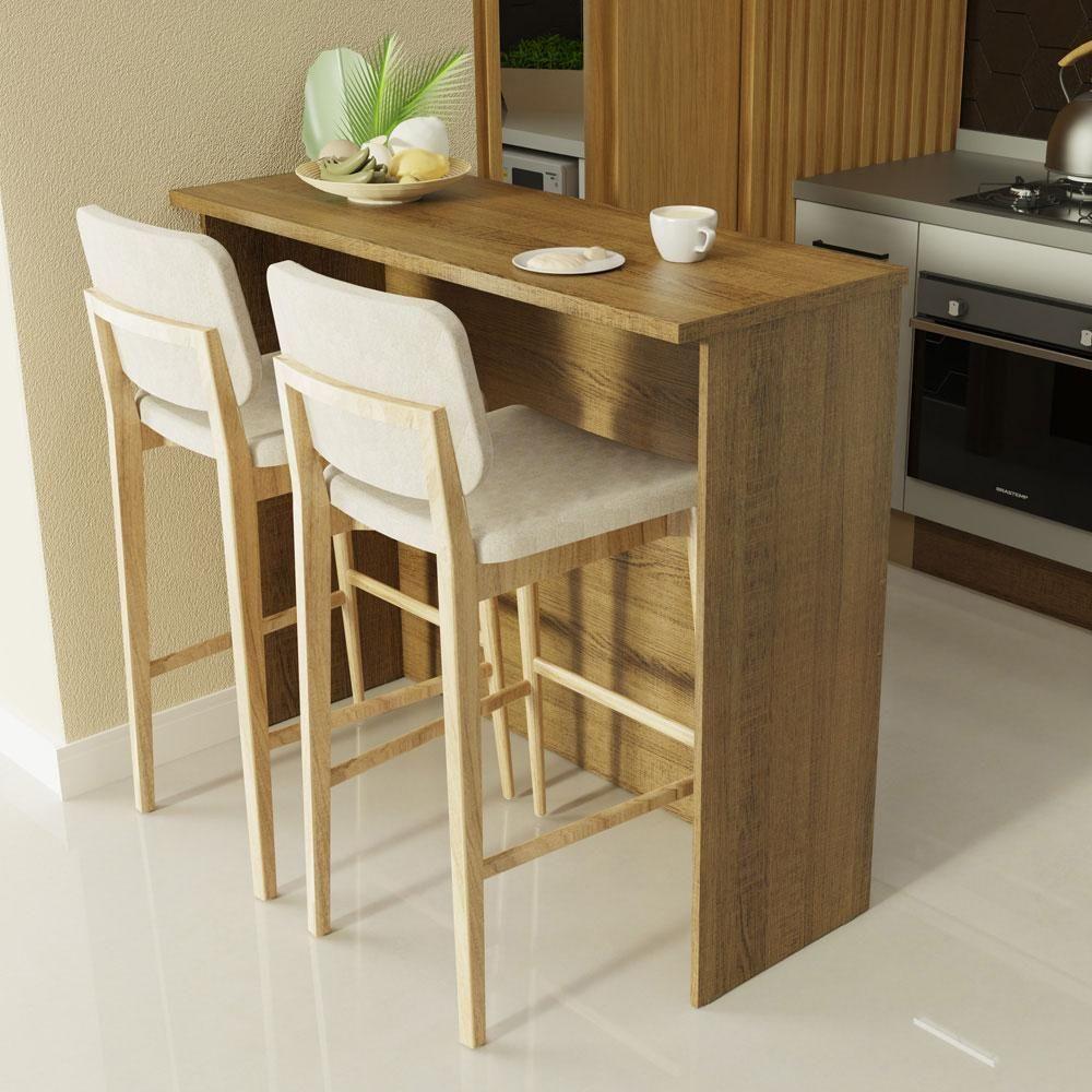 Bancada Ilha Para Cozinha 120 Cm Rustic Madesa Rustic - 1