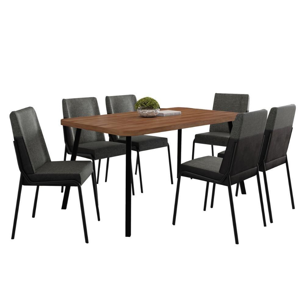 Conjunto Sala De Jantar 6 Cadeiras San Paolo Carraro Nog Pre - 2