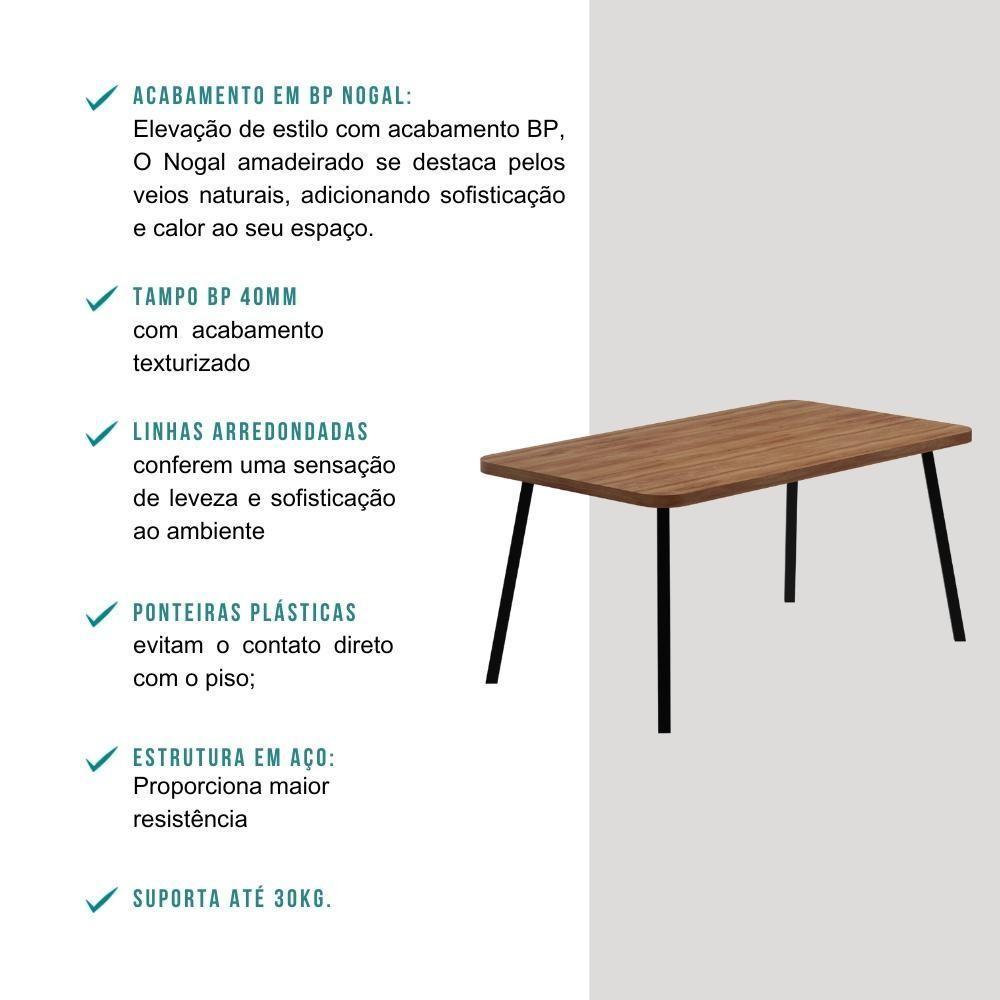 Conjunto Sala De Jantar 6 Cadeiras San Paolo Carraro Nog Pre - 3