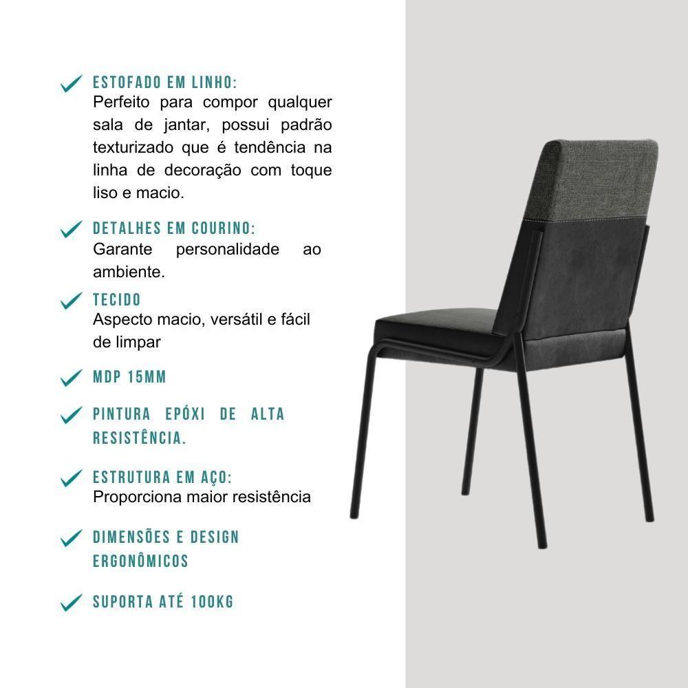 Conjunto Sala De Jantar 6 Cadeiras San Paolo Carraro Nog Pre - 5