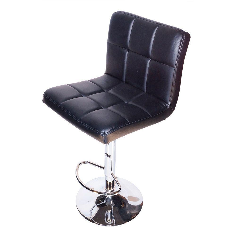 Kit 4 Banquetas Alta Cozinha Bar Balcão Bancada Americana Giratória Gomos Pu Preta - 3