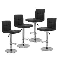 Kit C| 4 Banquetas Gomos Confort, Girat?ria, Com Regulagem De Altura Preta - 1