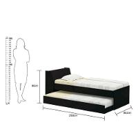 Cama Ditália Móveis Solteiro Bicama Bb-28 Preto - 2