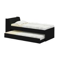 Cama Ditália Móveis Solteiro Bicama Bb-28 Preto - 3