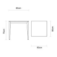 Mesa De Madeira Tramontina London Quadrada Em Tauarí Amêndoa 4 Lugares 80 Cm Tramontina - 2