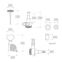 Tarraxa Guitarra Blindada Trava Dourada L6 Canhoto Spirit [f035] - 2
