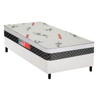 Cama Box Solteiro: Colchão Espuma Plumatex D28/EP Falcon Ultra Firme + Base CRC Courano White(88x188) - 1