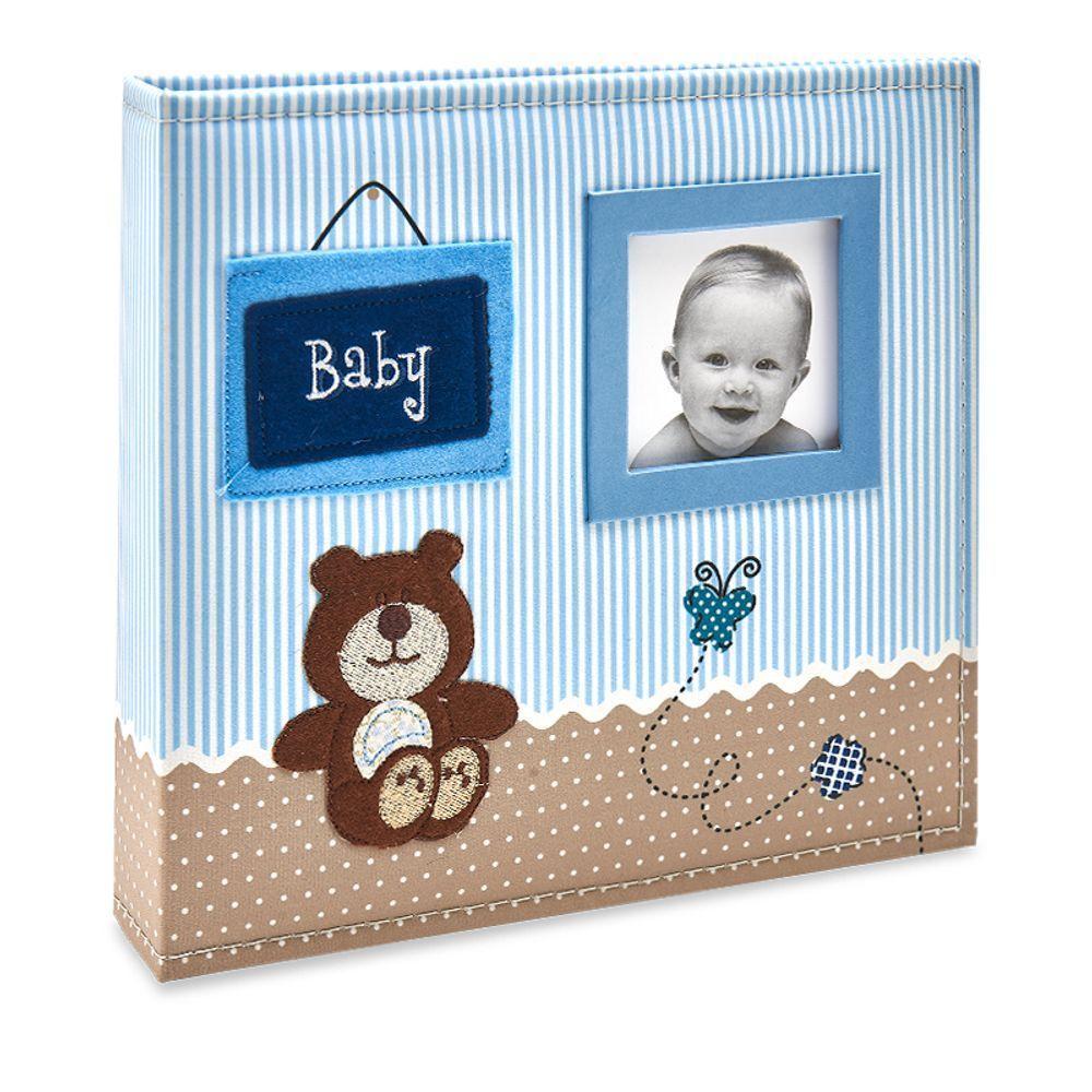 Álbum 100 Fotos 10x15 + 50 Fotos 15x21 - Baby Azul Marrom 800 - 1