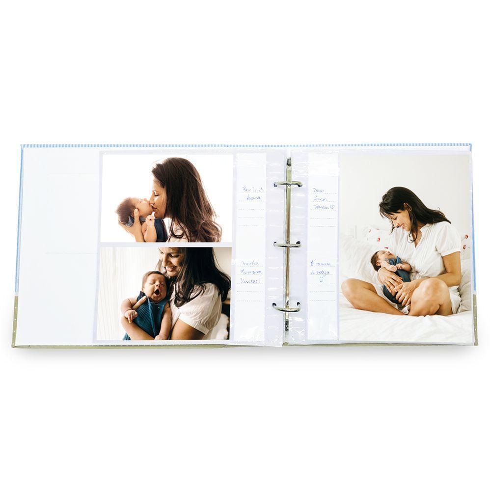 Álbum 100 Fotos 10x15 + 50 Fotos 15x21 - Baby Azul Marrom 800 - 2