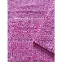 Kit De Toalha De Banho E Rosto Rosa - 1