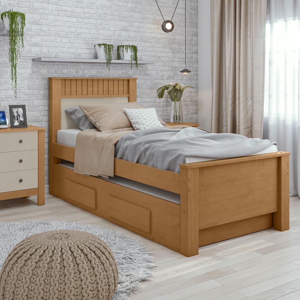 Cama Lopas Solt 0,90 Athenas 2022 C/cama Auxiliar Amendoa Cle/off Wh/amendoa Cle - 4