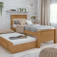 Cama Lopas Solt 0,90 Athenas 2022 C/cama Auxiliar Amendoa Cle/off Wh/amendoa Cle - 2