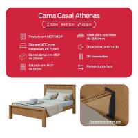 Cama Lopas Casal 1,40 Athenas 2022 Amendoa Cle/off Wh/amendoa Cle - 3