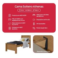 Cama Lopas Solt 0,90 Athenas 2022 S/cama Auxiliar Amendoa Cle/off Wh/amendoa Cle - 4
