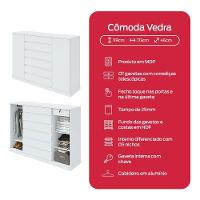 Cômoda Vedra 7 Gavetas 2 Portas Branco