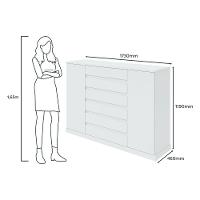 Cômoda Vedra 7 Gavetas 2 Portas Branco - 5