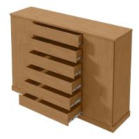 Cômoda Vedra 7 Gavetas 2 Portas Amêndoa Clean - 7