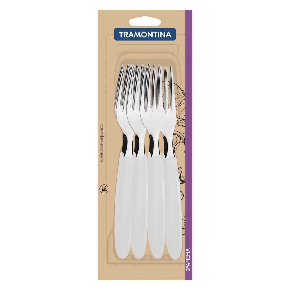 Conjunto De Garfos De Mesa Ipanema Com Lâminas Em Aço Inox E Cabos De Polipropileno Branc - 3
