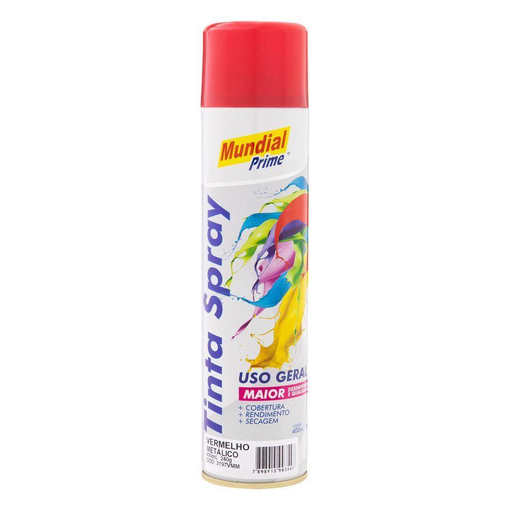 Tinta Spray Vermelho 400ml Mundial - 1