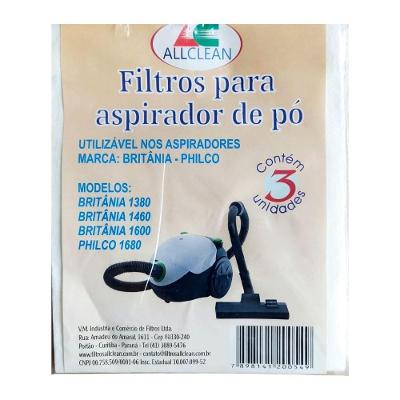 Filtro Descartável Para Aspirador Britânia 1380/1460/1600 Philco 1680