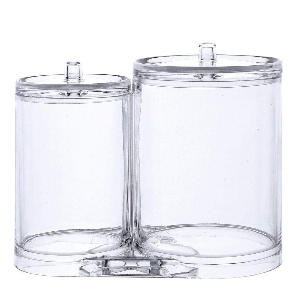 Porta Algodão E Cotonetes Organizador De Cosméticos 2 Em 1 - 1