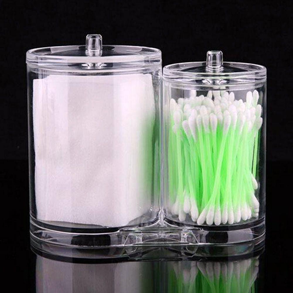 Porta Algodão E Cotonetes Organizador De Cosméticos 2 Em 1 - 4