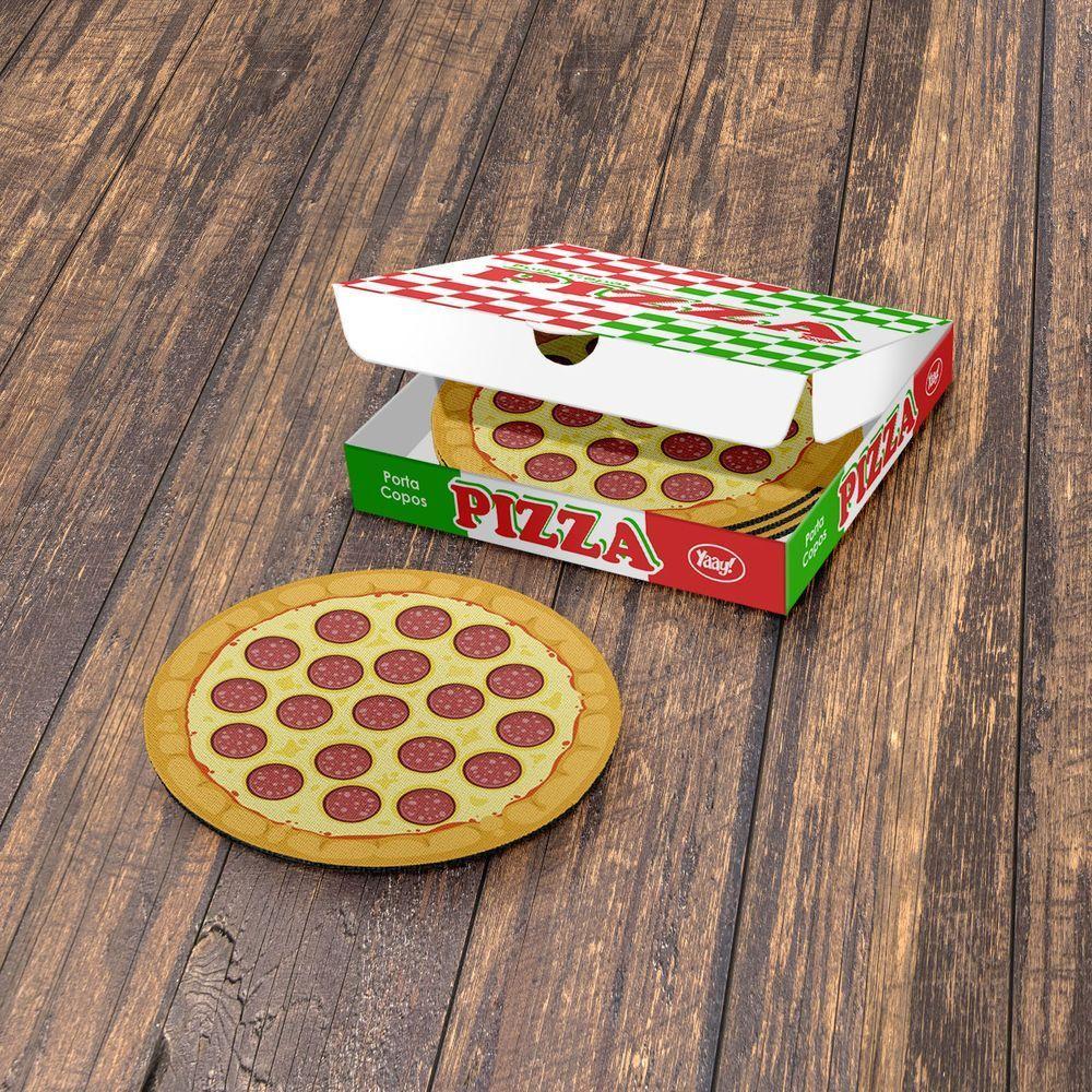 Jogo De Porta Copos Pizza Peperoni - 4 Peças - 2