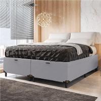 Cama Box Com Baú 0,79m Com 41cm De Altura Prince Cinza Cinza - 2