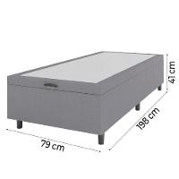 Cama Box Com Baú 0,79m Com 41cm De Altura Prince Cinza Cinza - 4